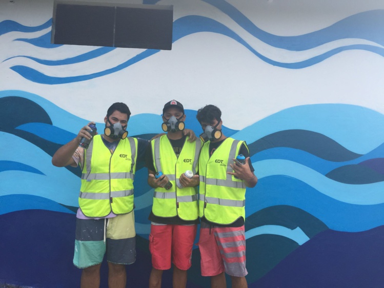 Maxime, Mahiti et Enoha ont travaillé pendant huit jours lors de leur dernier stage.