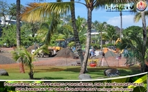 Aménagement d'un terrain de beach-soccer dans les jardins de Paofai