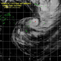 Photo satellite du cyclone tropical Wilma le 24 janvier 2011 à 17h30GMT-Joint Typhoon Warning Centre (US Navy, Hawaii)-