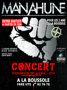 2ème anniversaire : La Boussole s’offre Manahune en concert le 1er avril