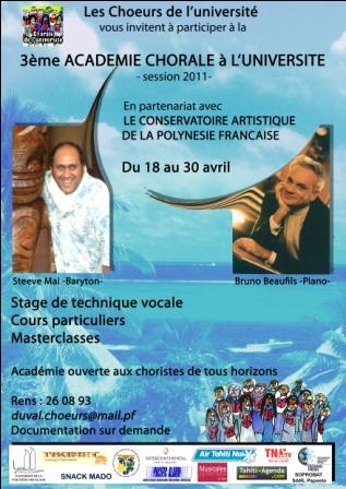 La 3ème Académie Chorale à l’Université commence le 18 avril avec Steeve Mai et Bruno Beaufils
