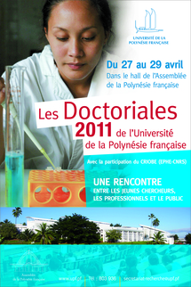 Doctoriales 2011 de l’université à l’Assemblée de la Polynésie française du 27 au 29 avril 2011