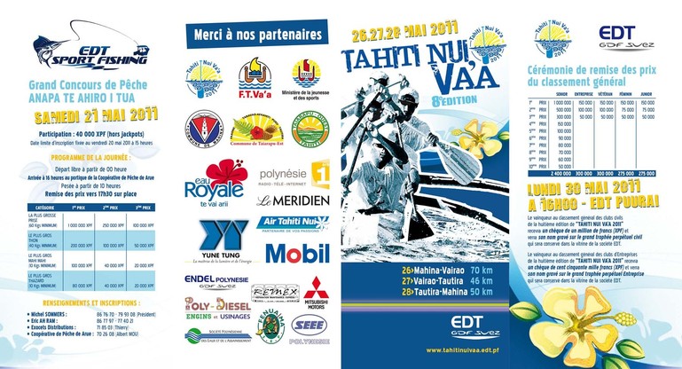 TAHITI NUI VA'A: 8ème édition de la course en haute mer du 26 au 28 mai