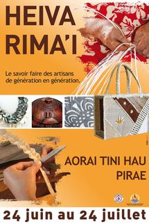 "Tahiti i Te Rima Rau": l'artisanat sera à l'honneur place Aora'i Tini Hau du 24 juin au 24 juillet