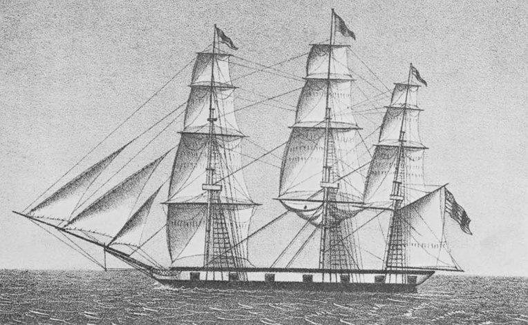 Une gravure ancienne représentant le Betsey, petit navire qui permit à Fanning de traverser le Pacifique d’est en ouest en 1797 et 1798. C’est à cette occasion qu’il découvrit trois atolls.