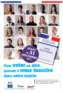 Pour voter en 2012, pensez à vous inscrire dans votre mairie avant le 31 décembre