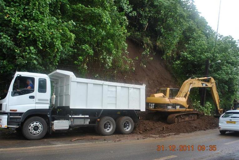 Prudence: Nouveau glissement de terrain à Papenoo, PK 19.100