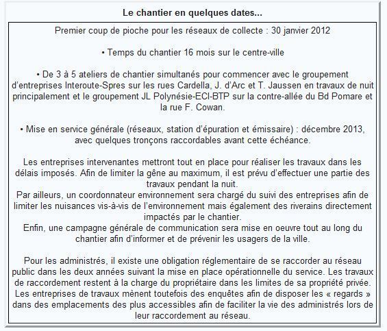 Travaux d'assainissement à Papeete: Pour éviter les nuisances, les ouvriers travaillent de nuit