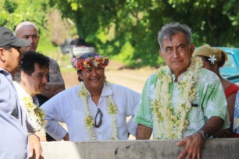 Daniel Herlemme, ministre en charge de la régénération de la cocoteraie en mission à Tahaa