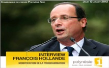 Polynésie 1ère TV modifie ses Programmes afin de diffuser en direct l’intervention de François Hollande, samedi 14 Juillet