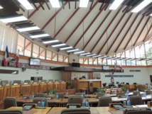 L'hémicycle encore vide ce matin à 9h30.