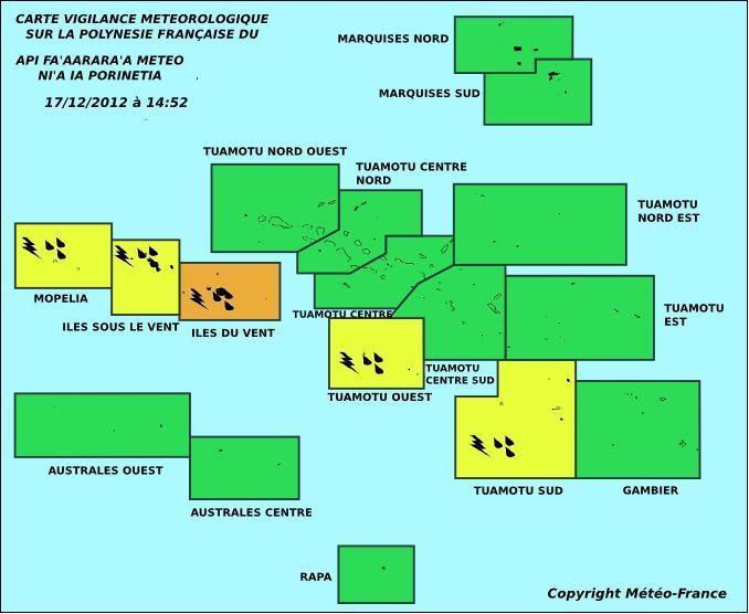 Bulletin de vigilance édité par Météo France le 17 décembre 2012 à 14h52