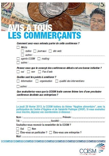 Nouveaux billets CFP: la CCISM organise un débat le 31 janvier