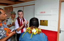 Inauguration du dispensaire de Silimauri sur l’île de Tongoa en présence du Général Jean-François Parlanti, commandant supérieur des Forces Armées françaises en Nouvelle-Calédonie et de l’ambassadeur de France à Vanuatu, Michel Djokovic.