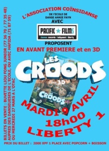 Avant-Première du film "Les Croods" 3D ce mardi 9 avril au Liberty 1