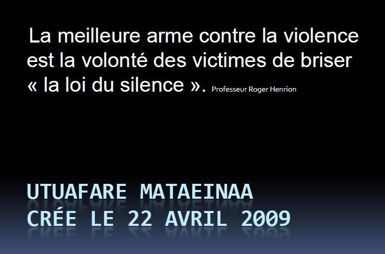 Lutte contre la violence: l'association Utuafare Mataeinaa se mobilise