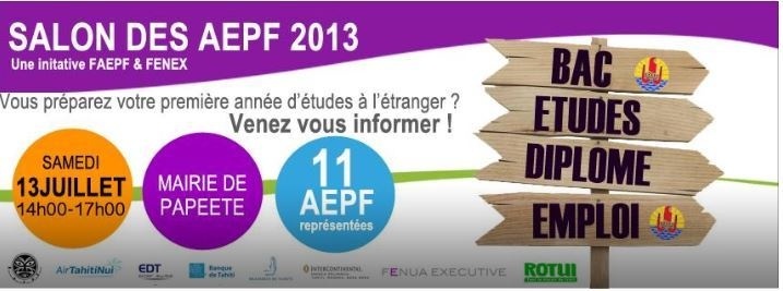 Etudiants expatriés: le salon de l'AEPF se tiendra ce samedi à la mairie de Papeete