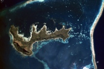 Mangareva vue depuis un satellite de la NASA.