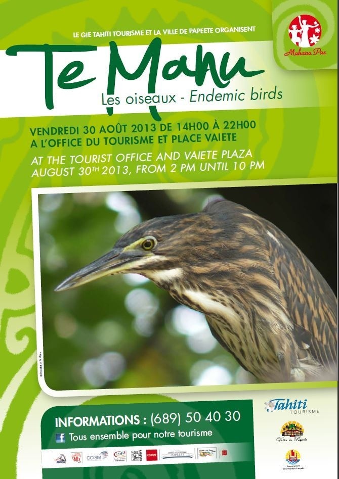 Les oiseaux endémiques au programme du Mahana Pae vendredi