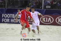 Demi-finale de la Coupe du Monde de Beach Soccer : la Russie arrache la victoire 5 à 3 à Tahiti en fin de match, l’Espagne bat le Brésil 2 à 1