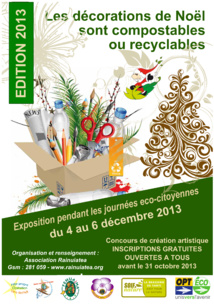 Inscriptions au concours artistique "les décorations de Noël sont compostables ou recyclables" avant le 31 octobre