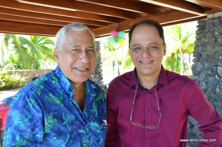 Jean-Claude Clark et Aldo Sarciaux, le 18 mai 2012 à Papeete