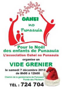 Vide grenier pour le Noël des enfants de Punaauia ce samedi 7 décembre