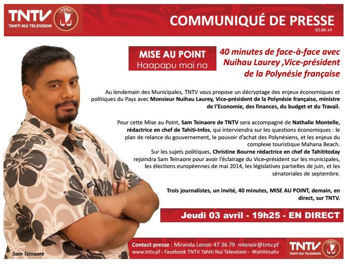 "Mise au point", nouvelle émission politique sur TNTV