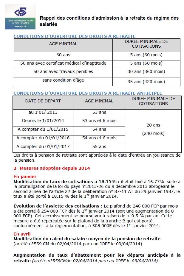 Des modifications dans les conditions de départs en retraite