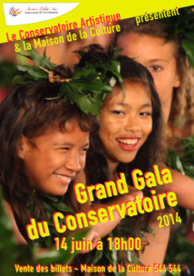 Grande nuit de Gala du Conservatoire: Samedi 14 juin, place To'ata!