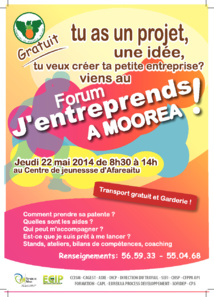 Forum "J'entreprends à Moorea !" le jeudi 22 mai à Afareaitu