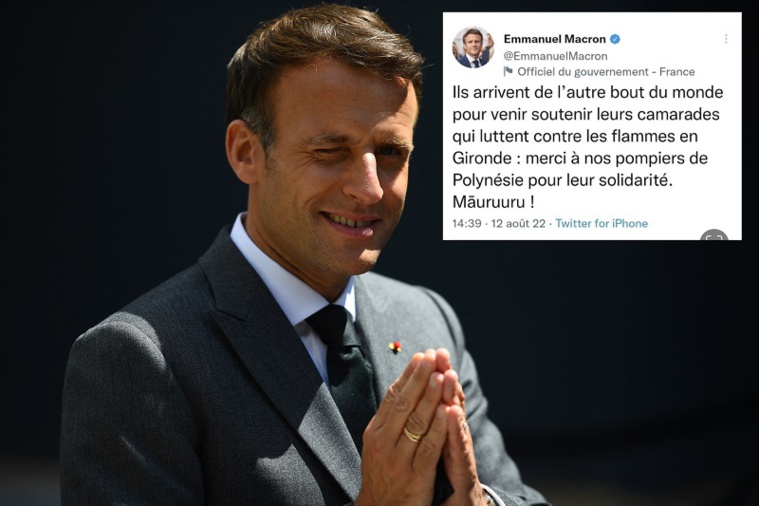 Dans un tweet, Emmanuel Macron remercie les pompiers polynésiens