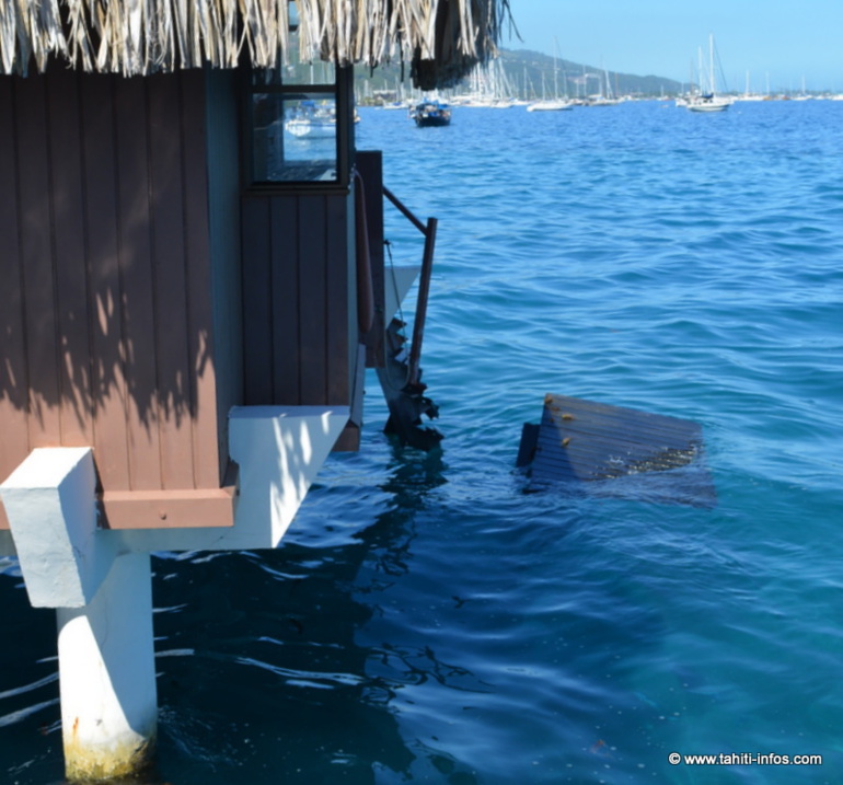 Un voilier à la dérive percute un bungalow de l'Intercontinental Tahiti