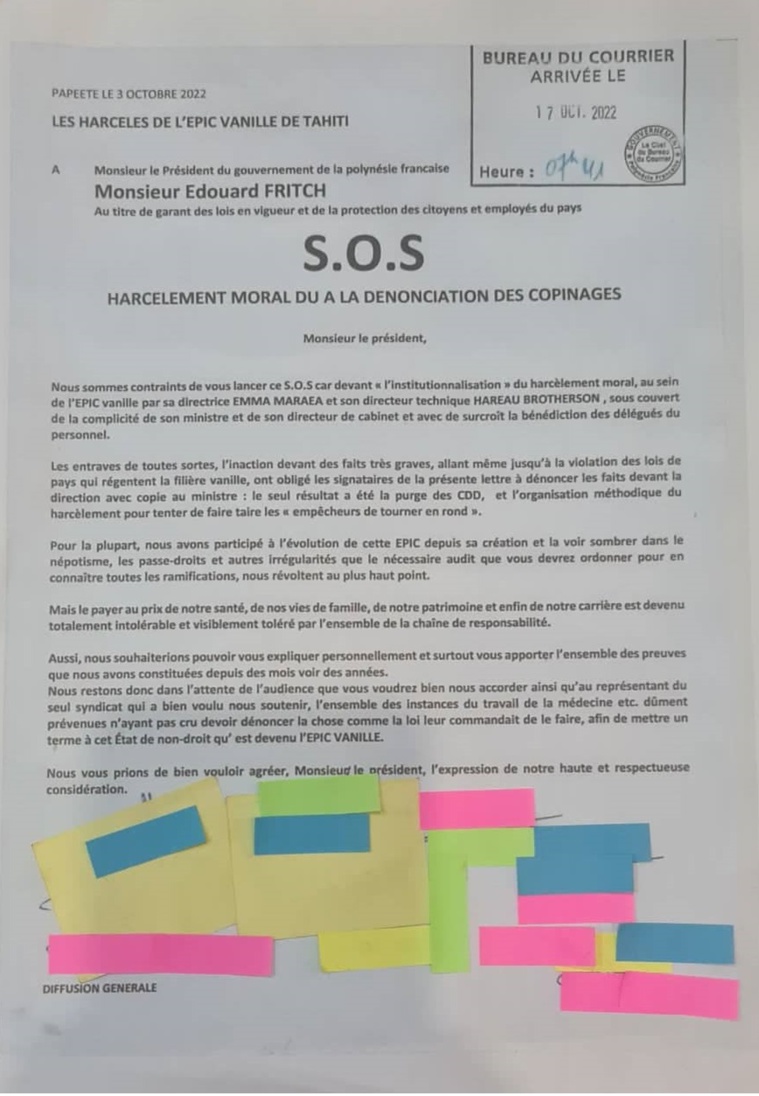 ​Le "SOS" des "harcelés de l’Epic Vanille de Tahiti"