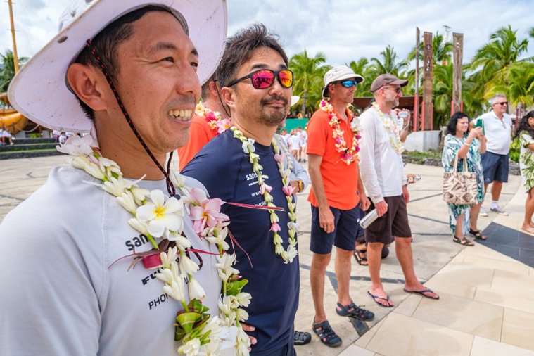 Trois voiliers du Globe40 à Papeete