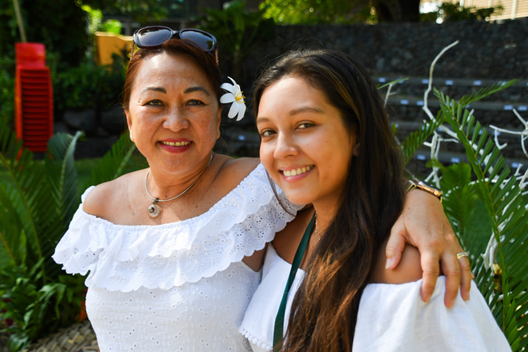 Mohea Crawford et sa mère, Solange, venue en soutien pour l'occasion.