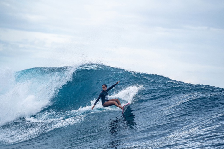 Si les vagues sont moins bonnes cette année, nul doute que Vahine Fierro saura s'adapter. (Photo : AFP)