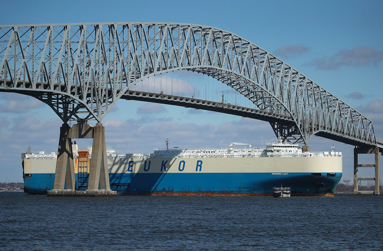 Photo d'archives du pont Francis Scott Key de Baltimore (Maryland), traversé par 34.000 véhicules chaque jour. Crédit MARK WILSON / GETTY IMAGES NORTH AMERICA / AFP