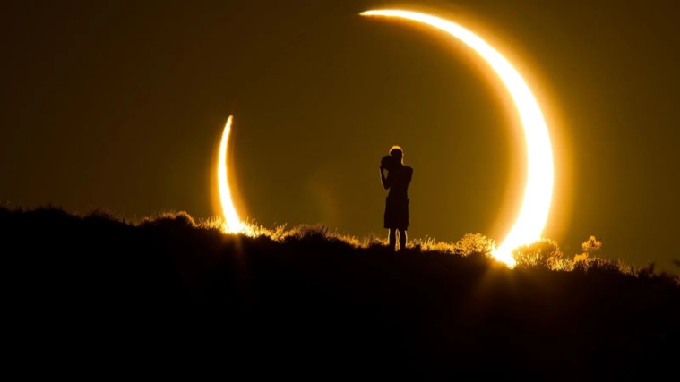 Une éclipse solaire partielle en vue