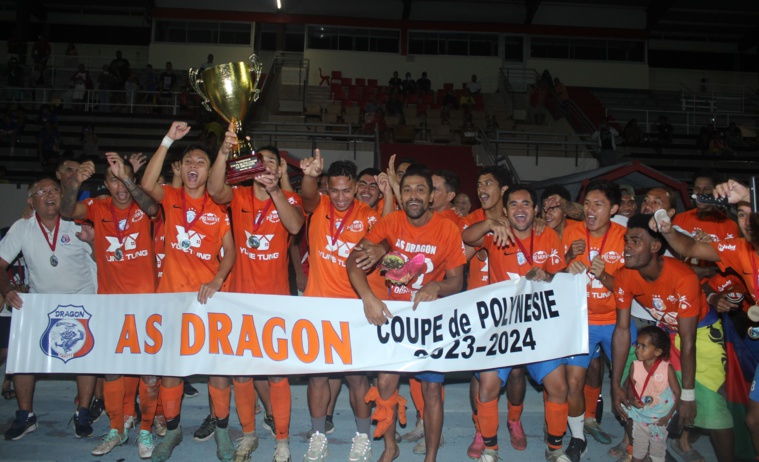 Dragon a survolé la finale de la Coupe de Polynésie samedi soir au stade Pater pour s’imposer 4-1 contre Tiare Hinano.