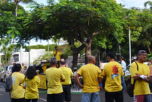 Sur la place Tarahoi ce samedi matin à l'occasion du rassemblement des apiculteurs de Polynésie française.