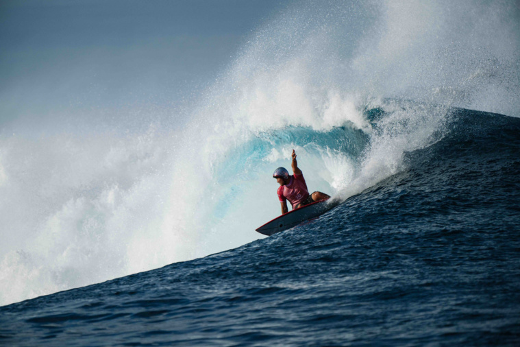 Rea Inaba est le dernier surfeur japonais en lice, suite à l’élimination de Kanoa Igarashi, vice-champion olympique en titre (Crédit : ISA/Beatriz Ryder).