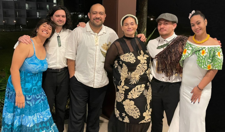 Alexandria Mackenzie-Hoff (îles Cook), Kaeden Watts (Nouvelle-Zélande), Hinamoeura Morgant-Cross (Polynésie française), Taivero Mane Strickland (Nouvelle-Zélande) et Jasmine Vaha (Niue).