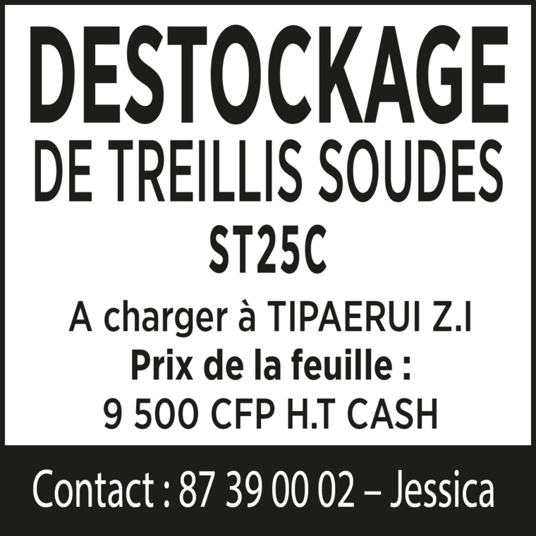 DESTOCKAGE DE TREILLIS SOUDES ST25C A TIPAERUI