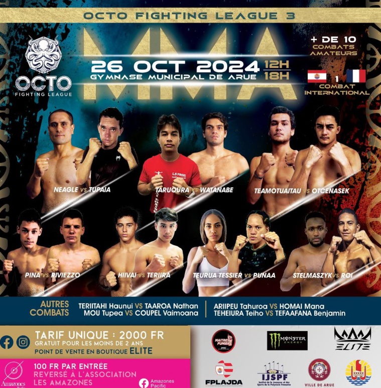 La fight card pour l'octo fighting league