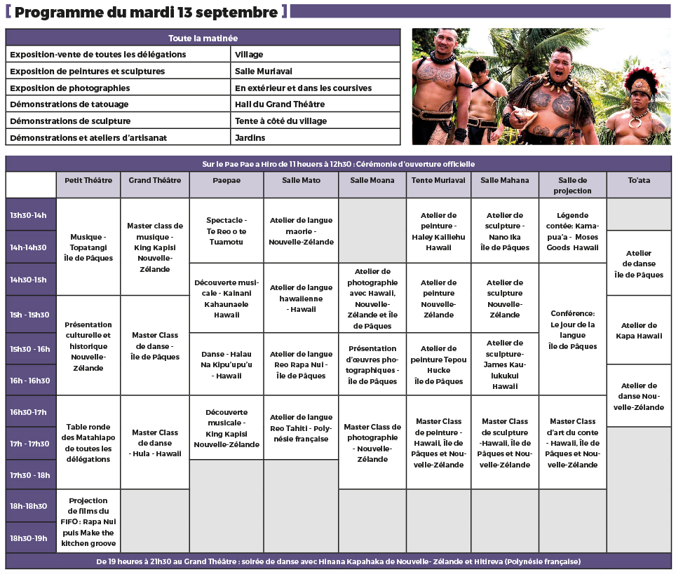 Festival Polynesia : la cérémonie d'ouverture officielle aura lieu ce matin à 11 heures