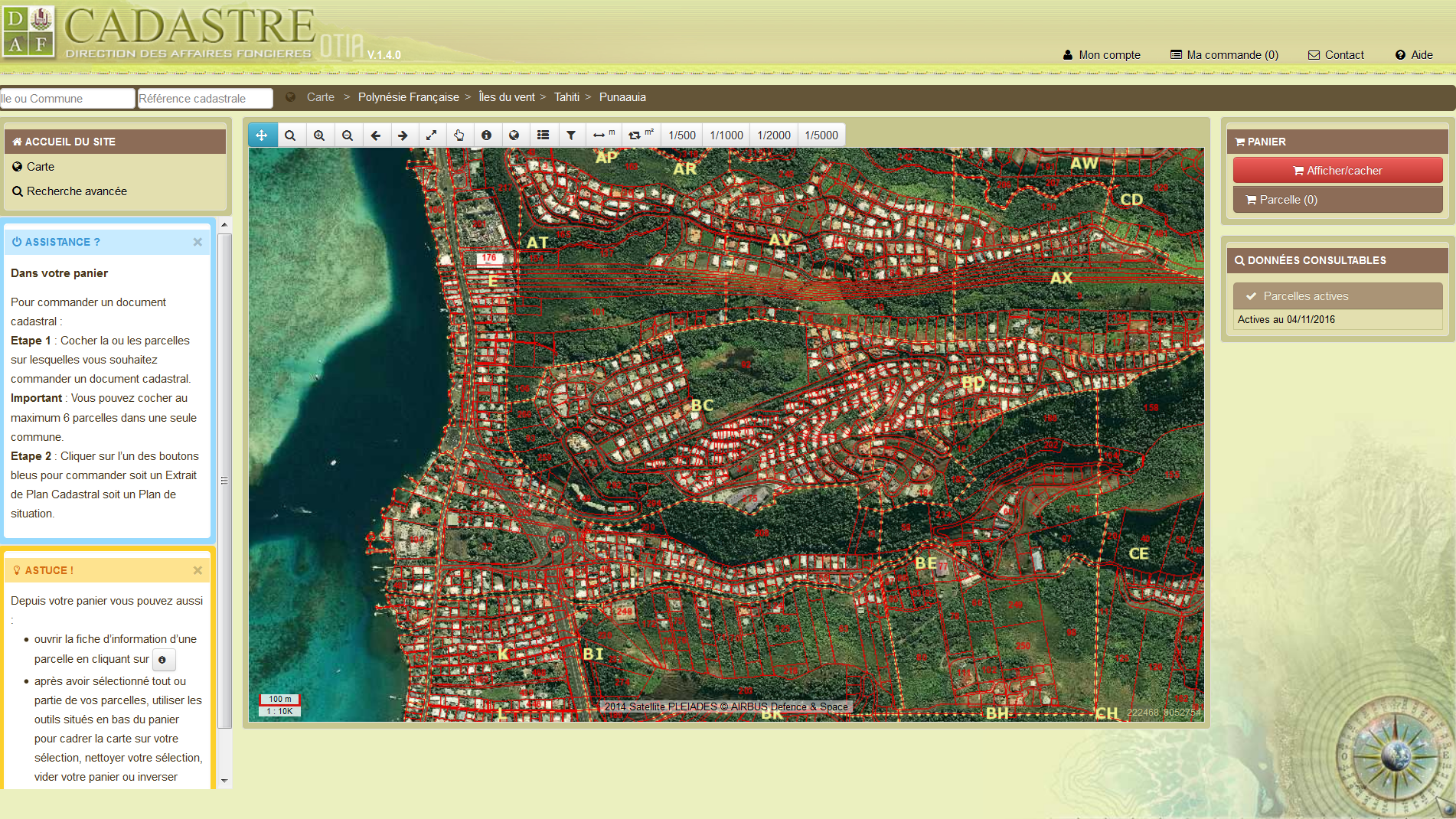 Le cadastre du fenua accessible depuis son domicile