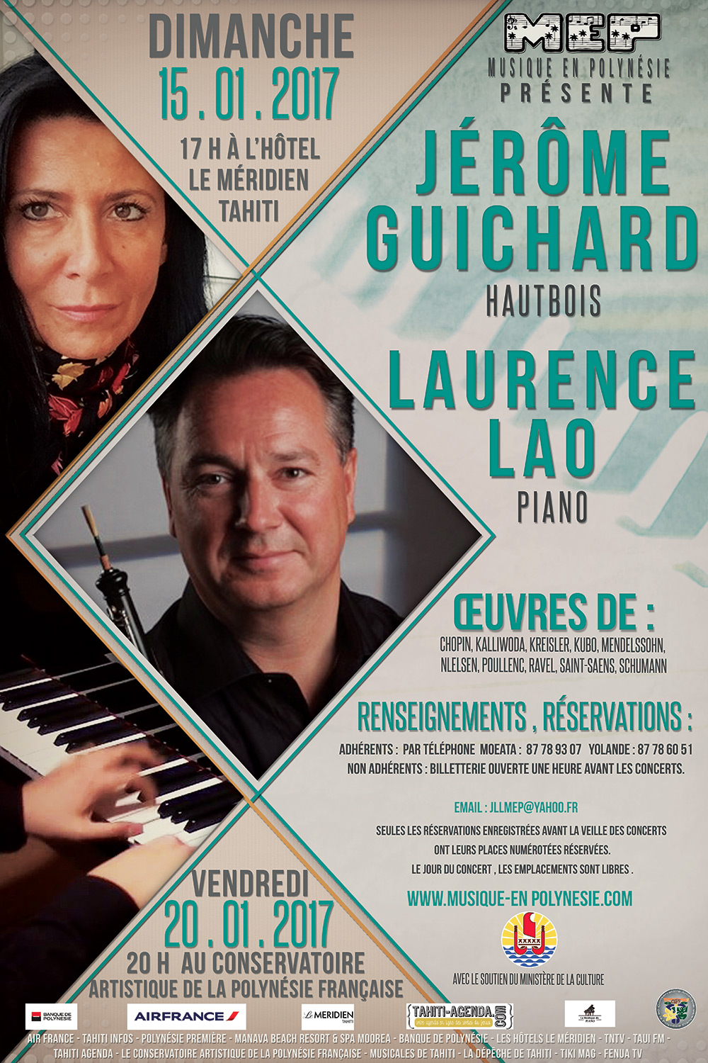 Concerts de hautbois et piano les 15 et 20 janvier