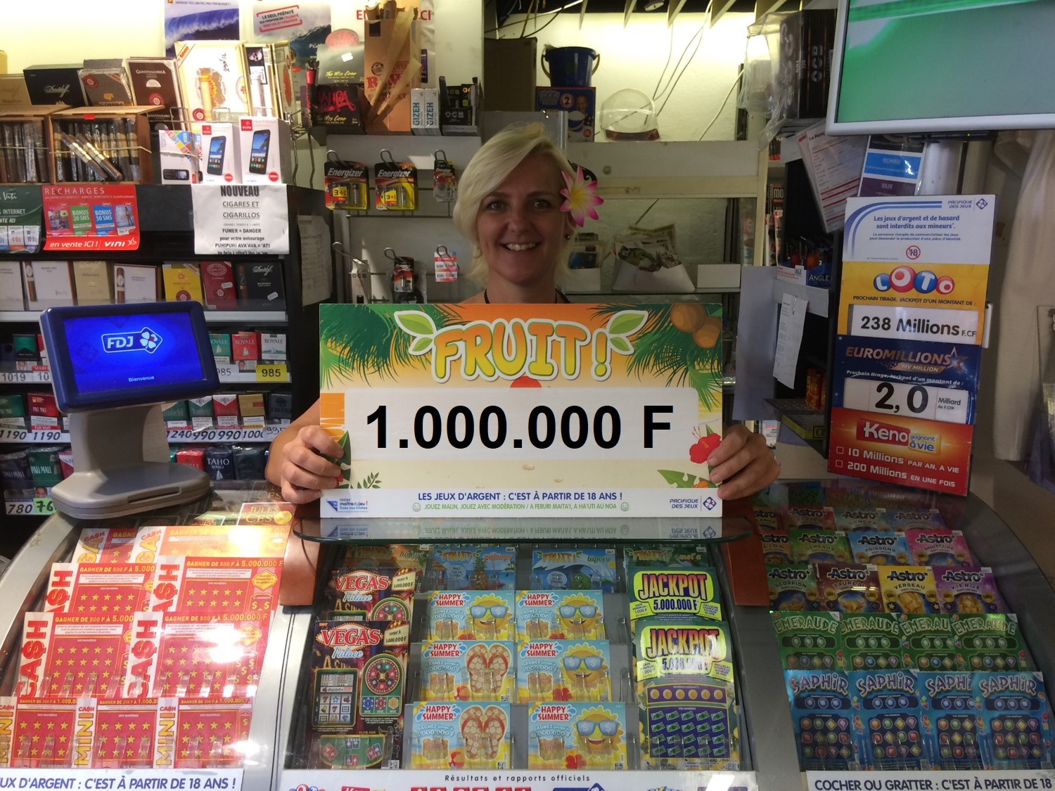 Instant gagnant: Un « Taporo » qui rapporte 1 000 000 F !