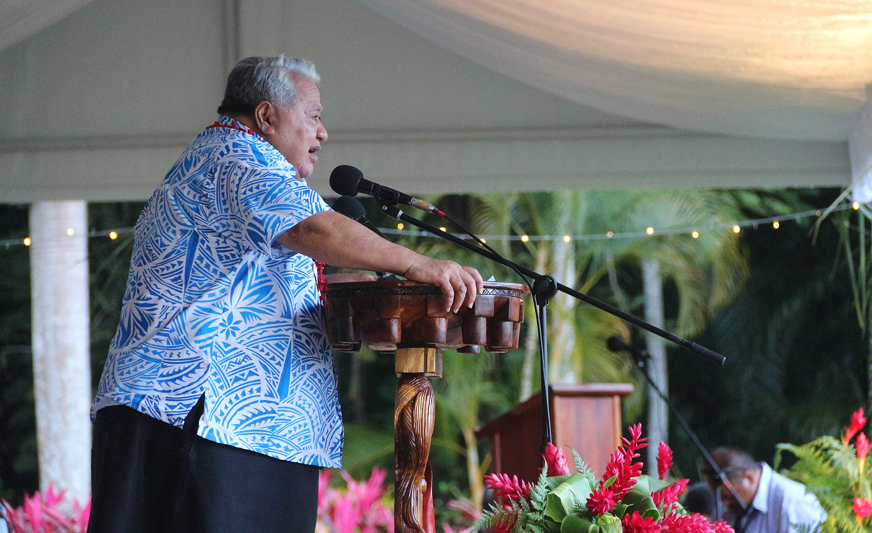 La cérémonie a été marquée par le discours du président sortant, Peter Christian, des Etats Fédérés de Micronésie, et par le discours du Premier ministre des Samoa, Tuilaepa Sailele Malielegaoi.